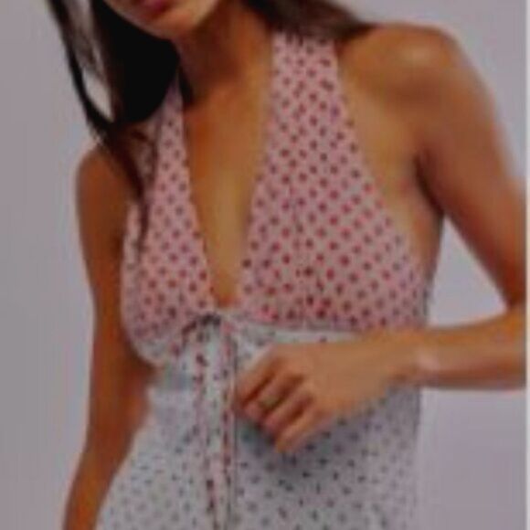 Free People Stelladonna Midi Dress Lt Blue Combo Size Large - Picture 3 of 17